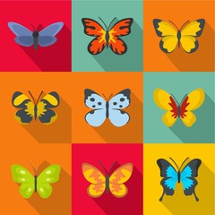 Beauty bowtie icons set. flat set of 9 beauty bowtie vector icons for web isolated on white background