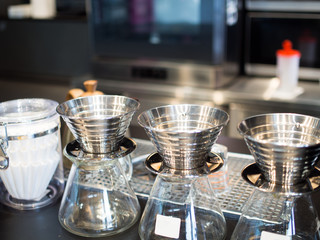 Set of drip coffee equipment. Drip coffee is one of almost popular method which people love.