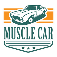 Muscle Car Logo Vector Template