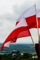 flagi Polski na wietrze łopoczą