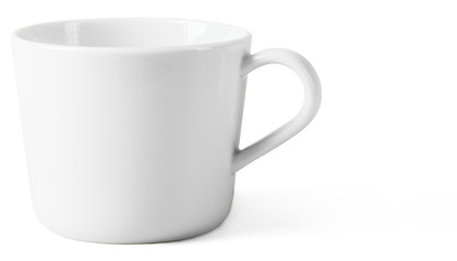 White cup isolated on white background