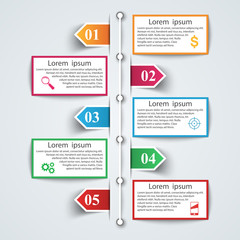 3D infographic design template and marketing icons.