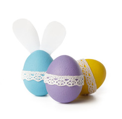 easter eggs isolated on white