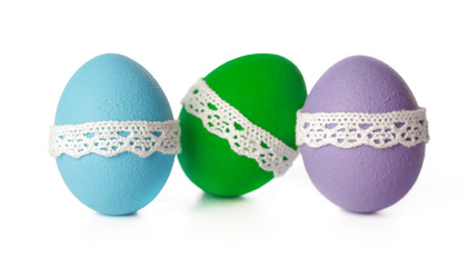 easter eggs isolated on white