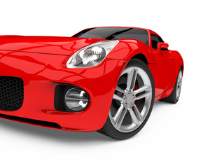 Plakat Red Sport Car Isolated