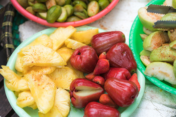 Vendor fruits on Hanoi street