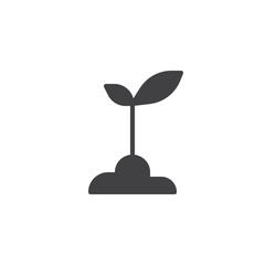 Sprout vector icon. filled flat sign for mobile concept and web design. simple solid icon. Plant symbol, logo illustration. Pixel perfect vector graphics