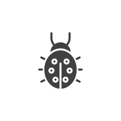 Ladybug vector icon. filled flat sign for mobile concept and web design. lady-cow simple solid icon. Symbol, logo illustration. Pixel perfect vector graphics
