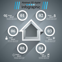 House abstract 3d icon. Business infographic. Vector eps10