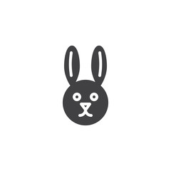 Rabbit animal vector icon. filled flat sign for mobile concept and web design. Hare head simple solid icon. Symbol, logo illustration. Pixel perfect vector graphics