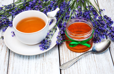 Cup of tea and lavender
