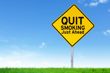 Quit smoking road sign