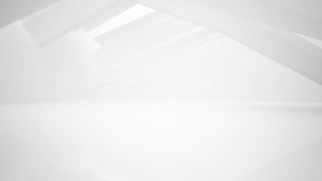 Abstract white interior multilevel public space with window. 3D animation and rendering. 