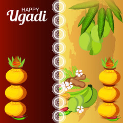 Fototapeta premium Happy Ugadi (Hindu New Year).