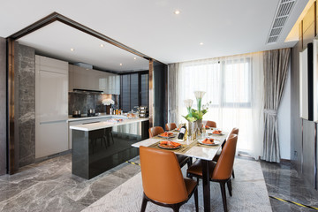 interior of modern dining room