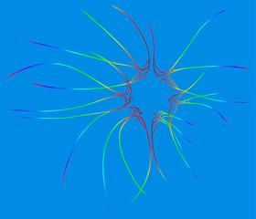 vector image of exotic birds on blue background
