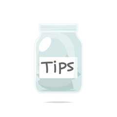 Tip jar cartoon vector isolated
