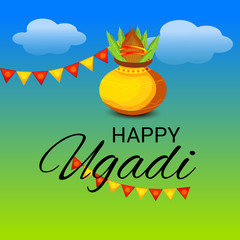 Fototapeta na wymiar Happy Ugadi (Hindu New Year).