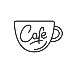 Cafe. Cafe lettering illustration. Cafe label badge emblem