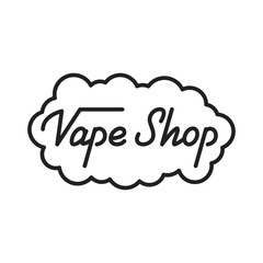 Vape Shop. Vape Shop lettering illustration. Vape Shop label badge emblem