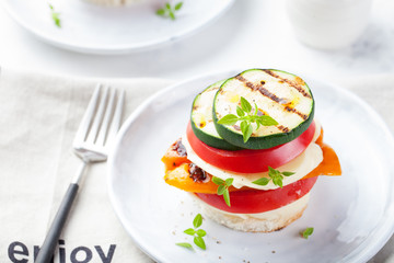 Grilled vegetables and cheese gratin