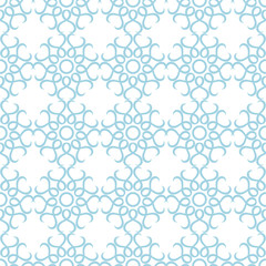 Blue floral seamless pattern on white background