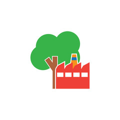 Factory Tree Logo Icon Design