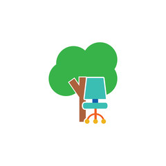 Lamp Tree Logo Icon Design