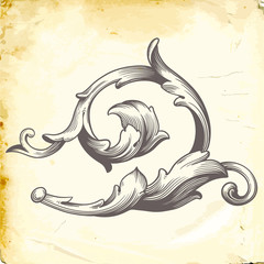 Vector baroque of vintage elements for design. 