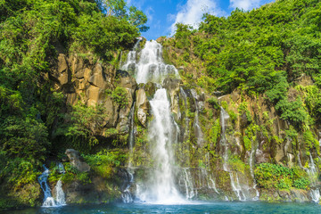 Fototapeta na wymiar The basins of the Aigrettes and Cormoran waterfalls, La Reunion,