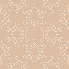 Beige and white geometric seamless pattern