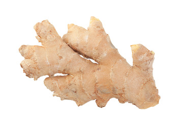 Ginger spice root on white