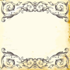 Vector baroque of vintage elements for design. 