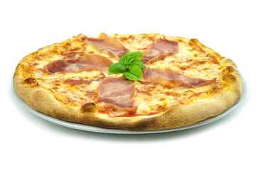 pizza with meat prosciutto and cheese