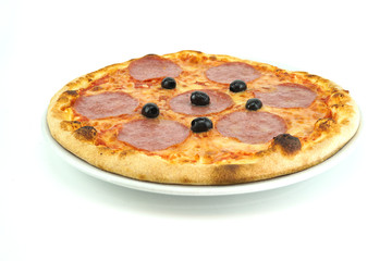 Pizza pepperoni with salami 