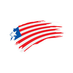 Fototapeta na wymiar Liberia flag, vector illustration