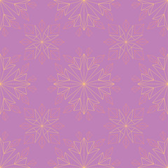 Naklejka na ściany i meble Violet floral seamless background. Pink and yellow bright pattern