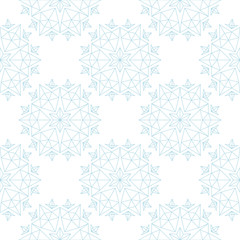 Blue floral seamless pattern on white background