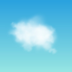 Transparent white cloud on the sky. Realistic illustration.