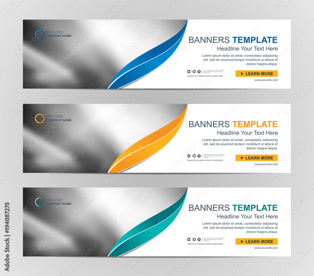 Sticker abstract web banner design background or header templates