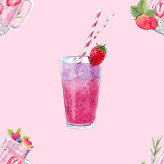 Watercolor smoothie pattern