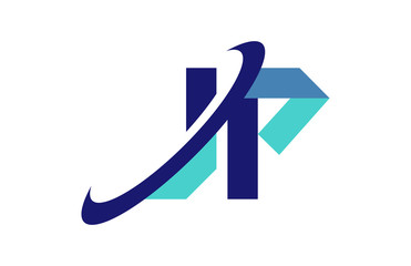 JP Ellipse Swoosh Ribbon Letter Logo