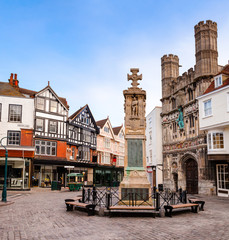 Canterbury Buttermarket in Old Town Kent Southern England UK - obrazy, fototapety, plakaty