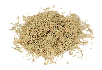Pile of Dried Rosemary Isolated on White Background