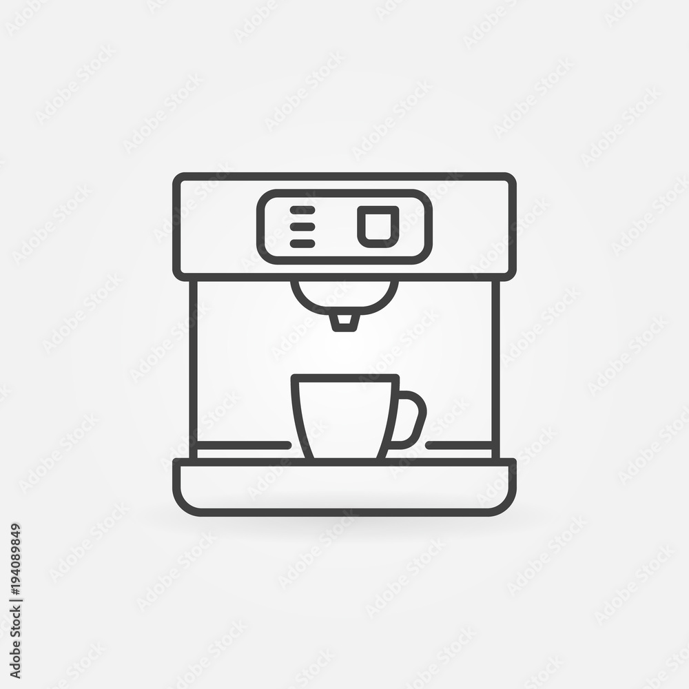 Poster coffee machine vector line minimal icon