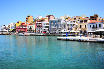 Fototapeta na wymiar Colourful Agios Nikolaos on Crete Island, Greece