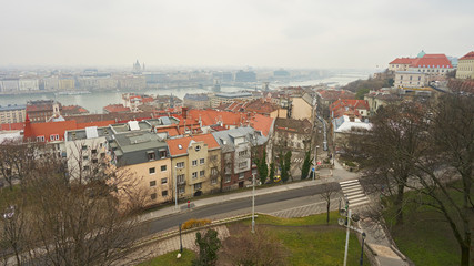 Panorama of city Budapest in Hungary.                             