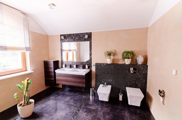 Modern restroom with washbasin