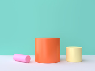3d rendering cylinder colorful scene