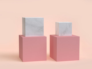 cube-square set 3d rendering